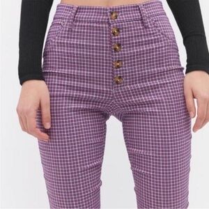 Urban Outfitters Lita Purple Plaid Skinny Pants Size 0